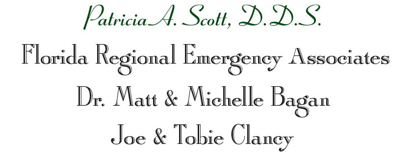 Silver Sponsors: Patricia A Scott DDS, FL Regional Emergence Assoc, Dr. Matt & Michelle Bagan, Joe & Tobie Clancy