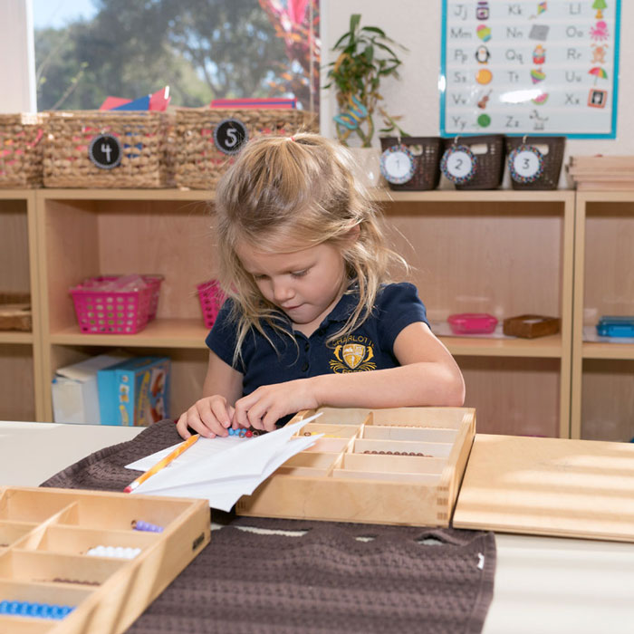 Charlotte Preparatory School Montessori students and staff learning together